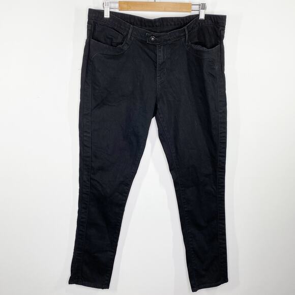Levi's Black Cotton Blend Denim Jeans Women's Size 33 x 32 Irregular - Picture 1 of 10
